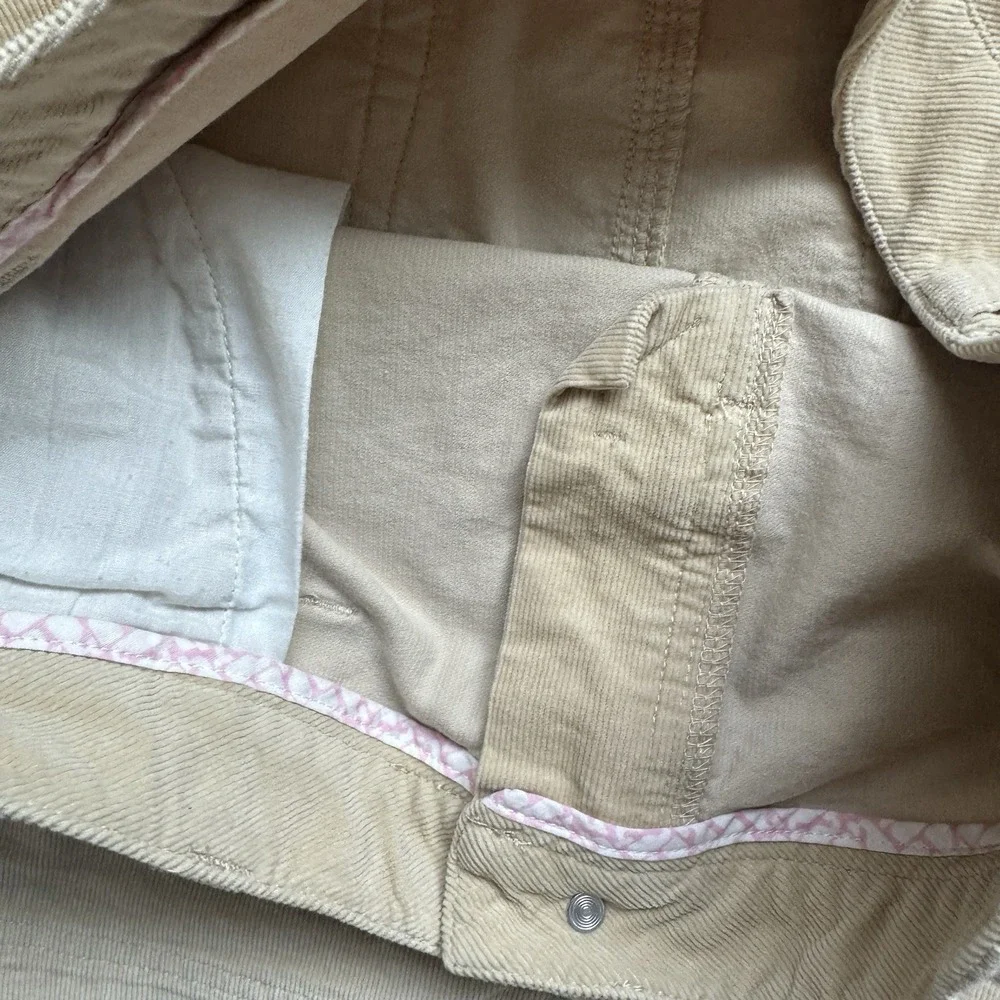 Vineyard Vines Corduroy Skirt Pockets Beige Womens Sz  8 Cotton‎ Spandex Stretch